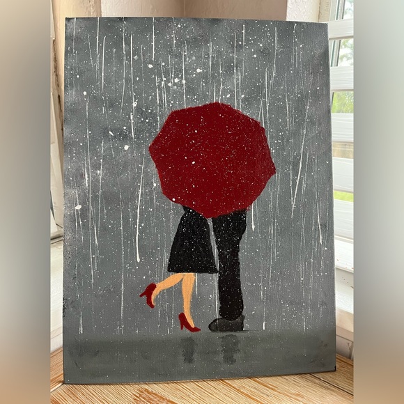 Grey sky romance, original,acrylic on canavas, 9x12 - Picture 2 of 2